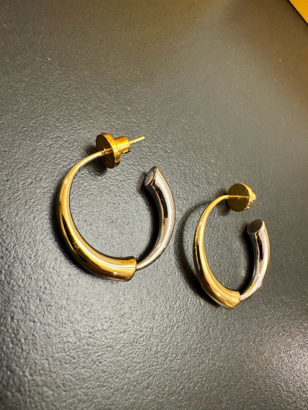 Two-Tone 18K Gold & Silver Hoop Earrings - Women's Fashion Jewelry